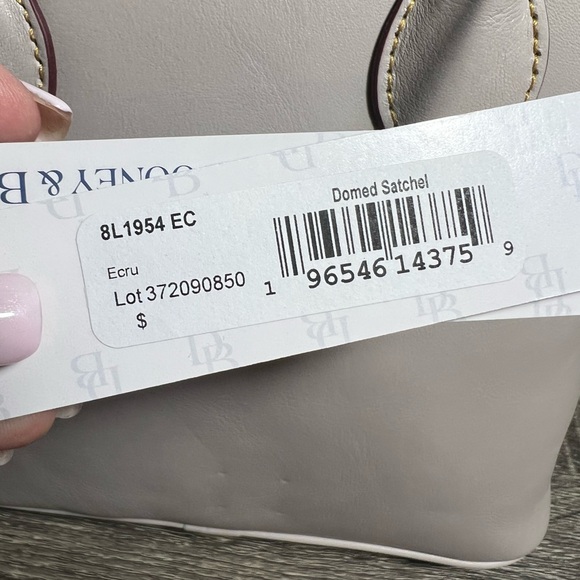 Dooney & Bourke Florentine Leather Domed Satchel in Ecru - Picture 4 of 7